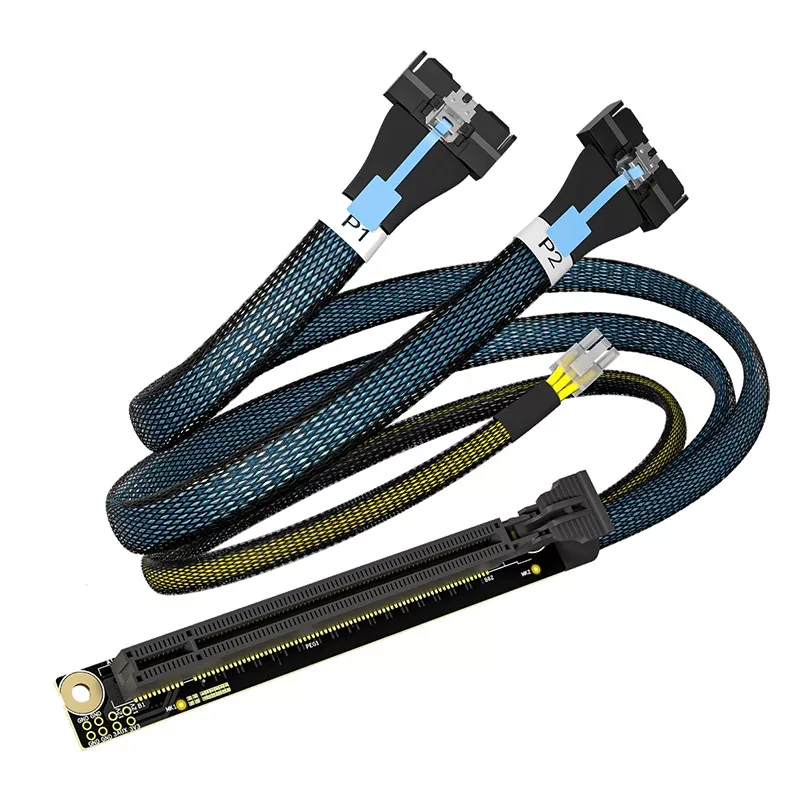 PCIe X16 - 2MCIO 8X -kaapeli